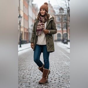 Patagonia Lugano Chimney Women’s Primaloft Furry Suede Snow Boots Sz 7.5 EU